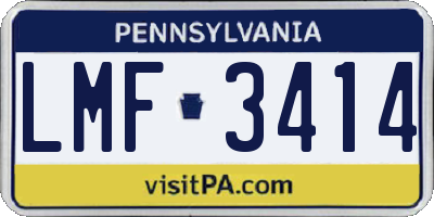 PA license plate LMF3414