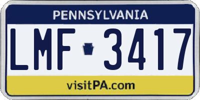 PA license plate LMF3417