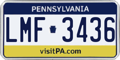 PA license plate LMF3436