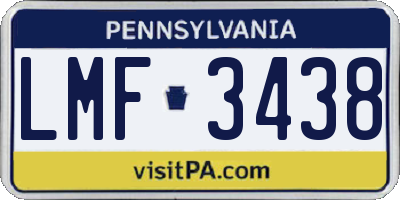 PA license plate LMF3438