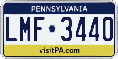 PA license plate LMF3440