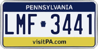 PA license plate LMF3441