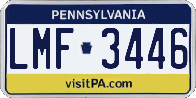 PA license plate LMF3446