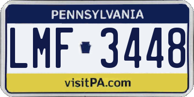 PA license plate LMF3448