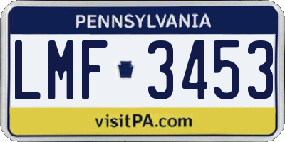 PA license plate LMF3453