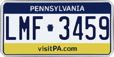 PA license plate LMF3459