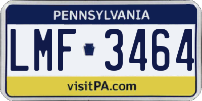 PA license plate LMF3464