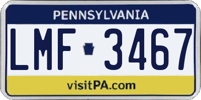 PA license plate LMF3467