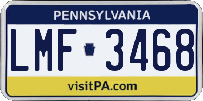PA license plate LMF3468