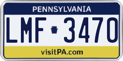 PA license plate LMF3470
