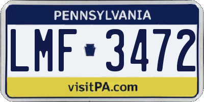 PA license plate LMF3472