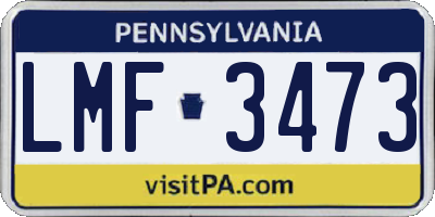 PA license plate LMF3473