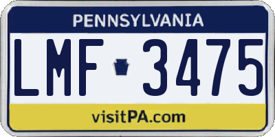 PA license plate LMF3475