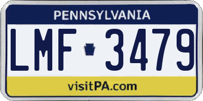 PA license plate LMF3479