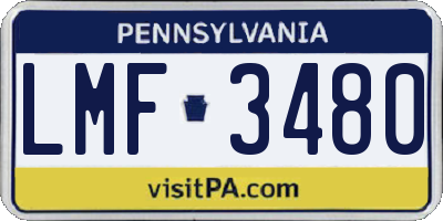 PA license plate LMF3480