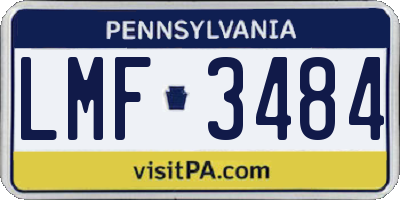 PA license plate LMF3484