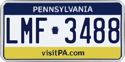 PA license plate LMF3488