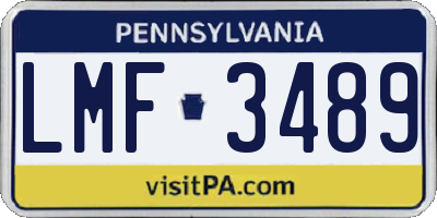 PA license plate LMF3489