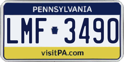 PA license plate LMF3490