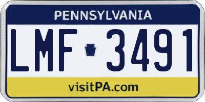 PA license plate LMF3491