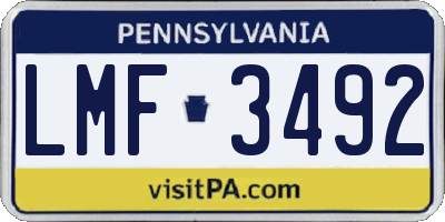 PA license plate LMF3492