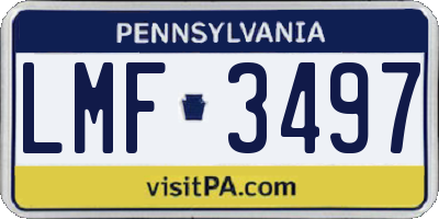 PA license plate LMF3497