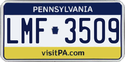 PA license plate LMF3509