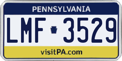 PA license plate LMF3529