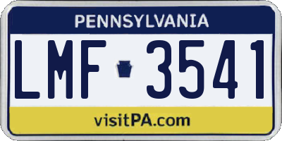 PA license plate LMF3541