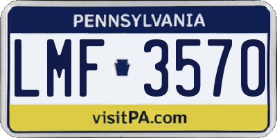 PA license plate LMF3570