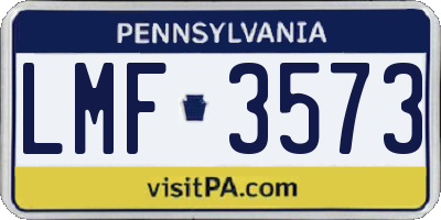 PA license plate LMF3573