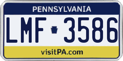 PA license plate LMF3586