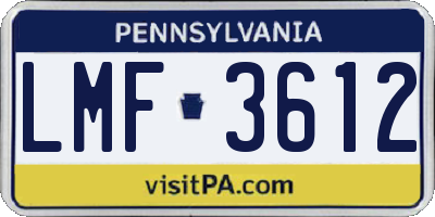 PA license plate LMF3612