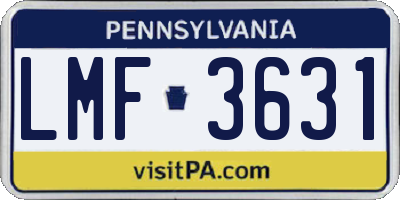 PA license plate LMF3631