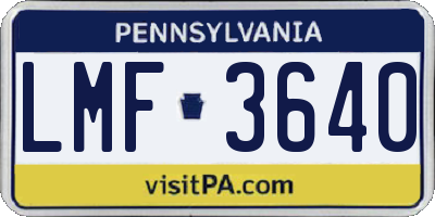 PA license plate LMF3640