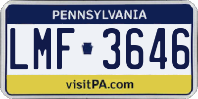 PA license plate LMF3646