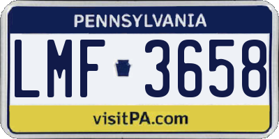 PA license plate LMF3658