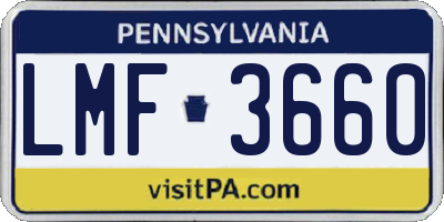 PA license plate LMF3660
