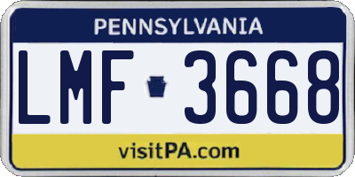 PA license plate LMF3668