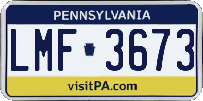 PA license plate LMF3673