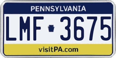 PA license plate LMF3675
