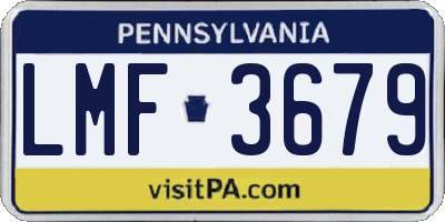 PA license plate LMF3679