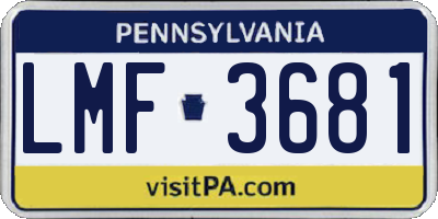 PA license plate LMF3681
