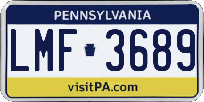 PA license plate LMF3689