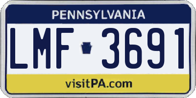 PA license plate LMF3691