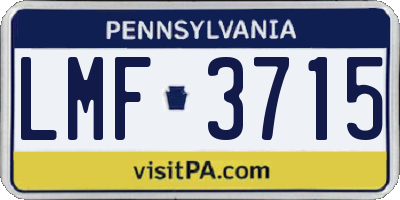 PA license plate LMF3715
