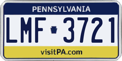PA license plate LMF3721