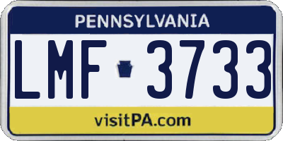 PA license plate LMF3733