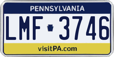 PA license plate LMF3746
