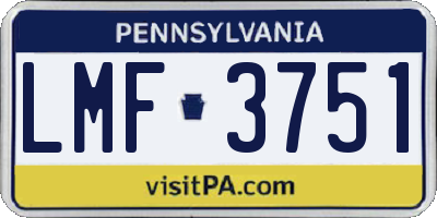 PA license plate LMF3751